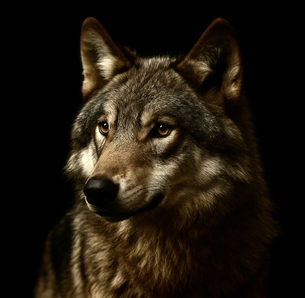 tête d'un loup gris